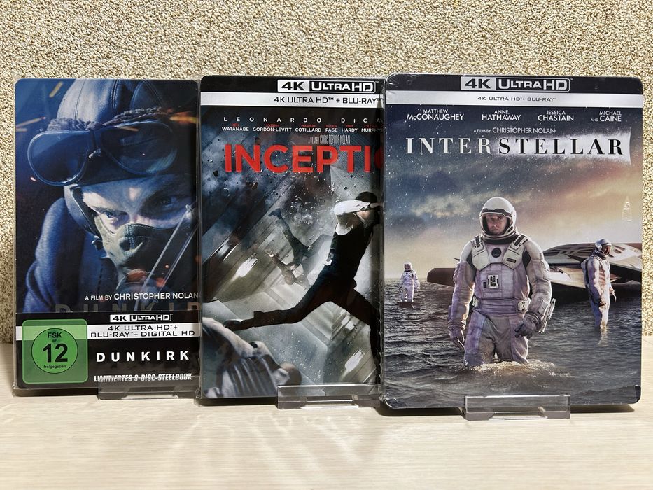 Steelbook 4K Ultra HD Blu-ray К.Нолан Интерстеллар/Начало/Престиж
