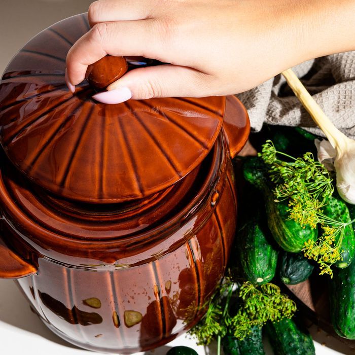 Beczka kamionkowa hermetyczna 6 l do kiszenia - brązowa