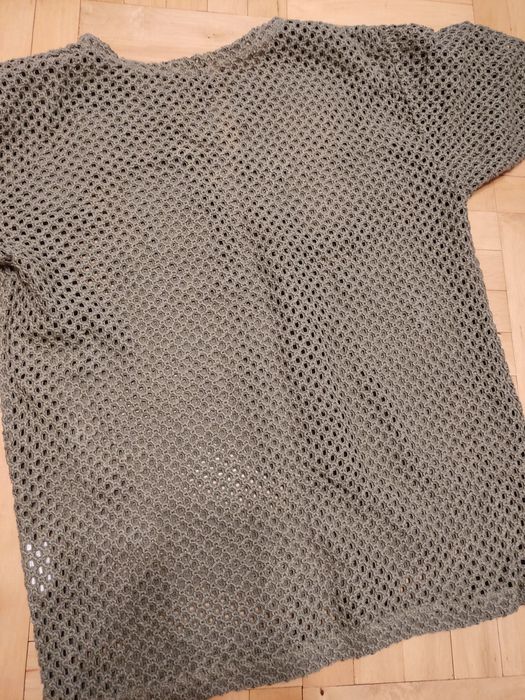 Sweterek siateczka zgnita zieleń sweter z dziurami