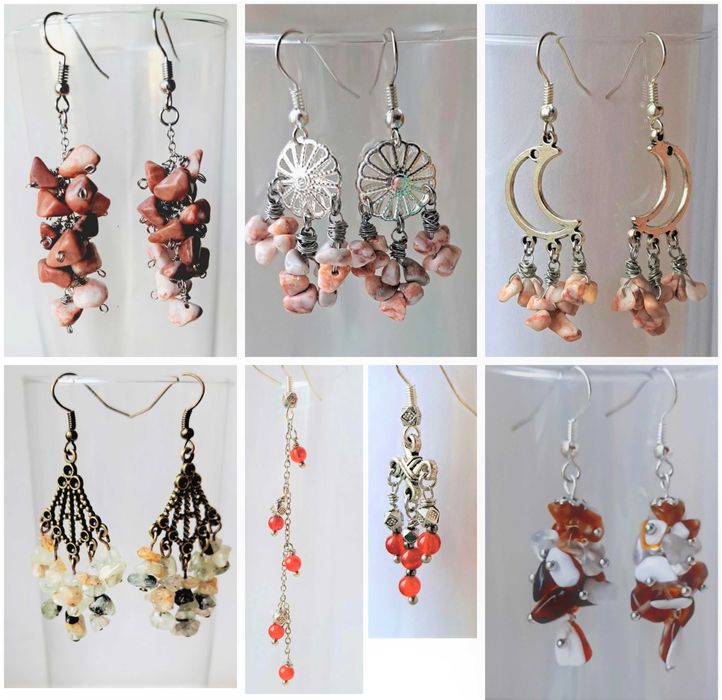 серьги натуральный камень хендмейд