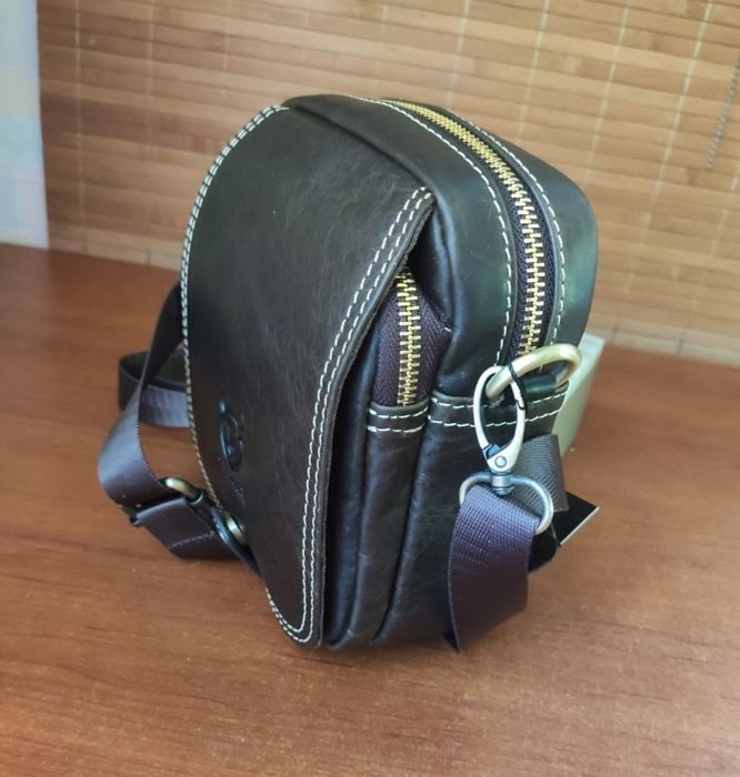 Кожаная мужская Сумка - Барсетка. Dark Brown.
Кожа. Dark Brown (Темно