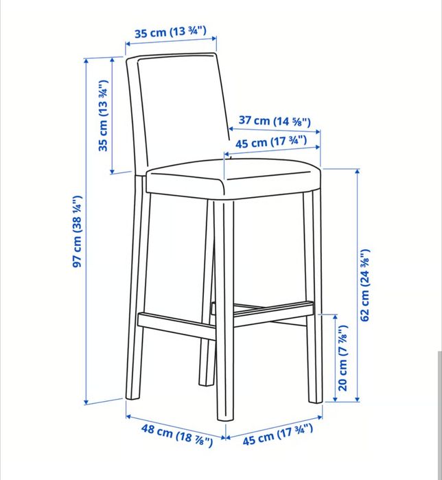 Bancos Altos IKEA BERGMUND com Encosto – Muito Bom Estado