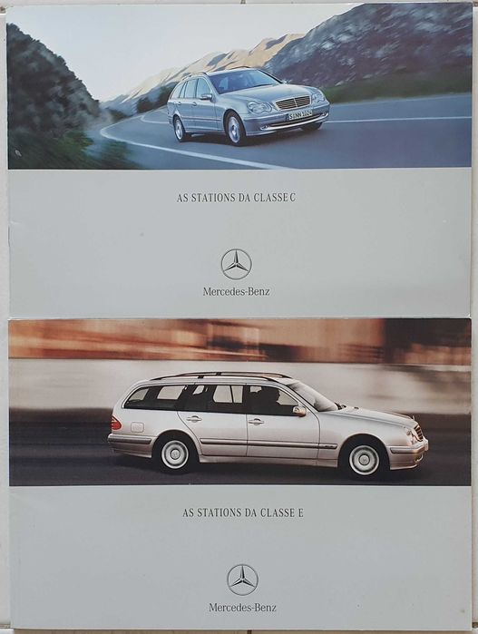 2 Catálogos automóvel Mercedes station classe C e classe E - Ano 2002
