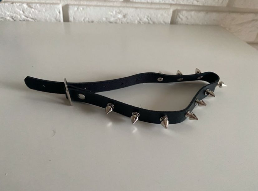 Choker punk na szyje pieszczocha metal ekoskóra