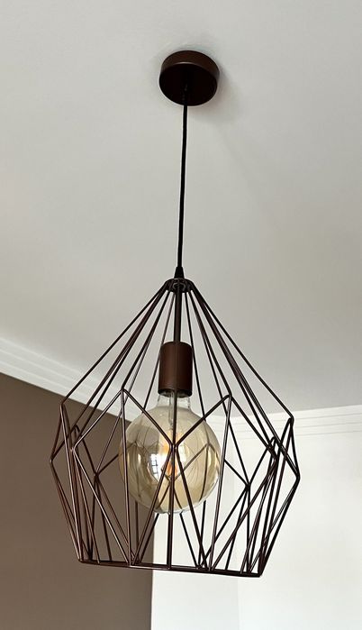 Candeeiro de Teto em Ferro (Rustico) - Castanho / Bronze