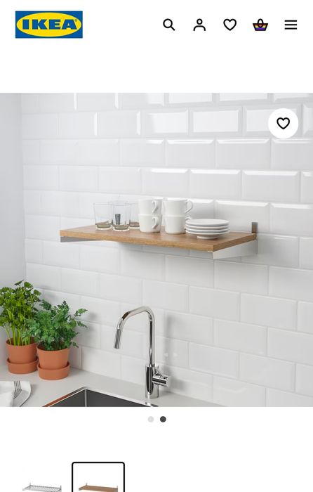 2 prateleiras KUNGSFORS com suporte