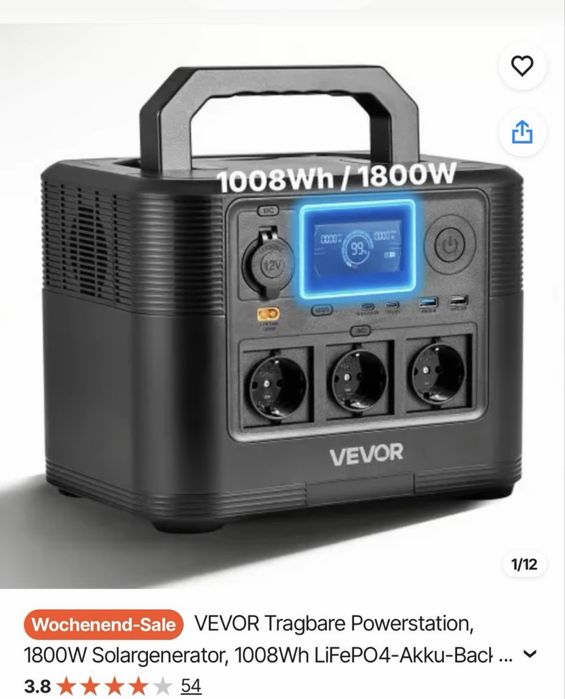 Vevor зарядна станція 1800W