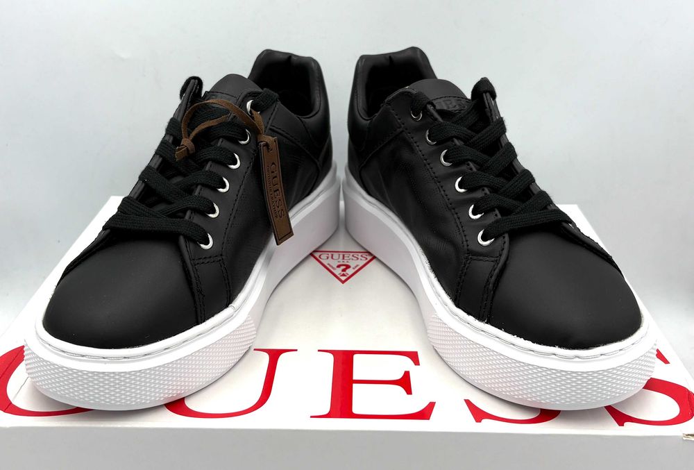 ‼️Nowe oryginalne sneakersy trampki GUESS Ivee czarne 38 AZ 266 skóra