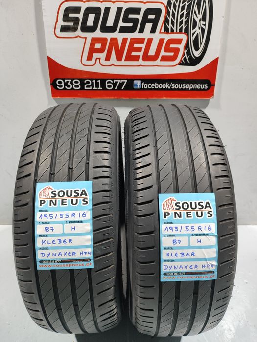 2 pneus semi novos 195-55R16 Kleber - Oferta da Entrega