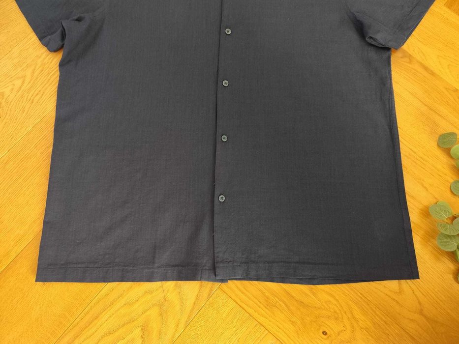 Nowa koszula męska XL 43/44 bawełna krótki rękaw jak lniana granat