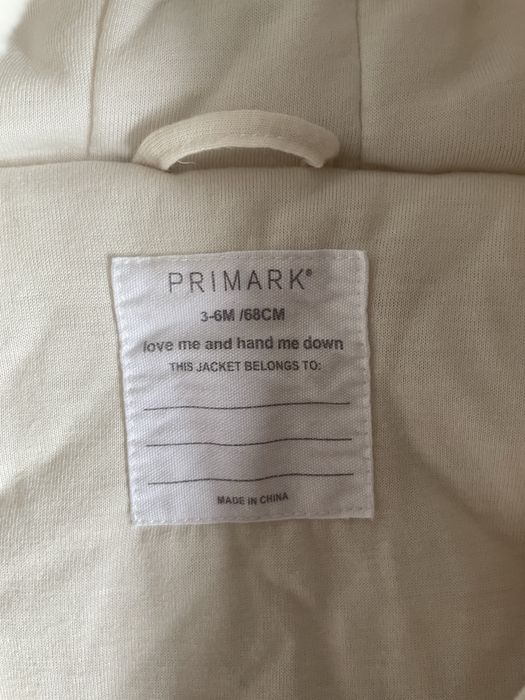 ciepła biała kamizelka PRIMARK rozmiar 68, chrzest, chrzciny