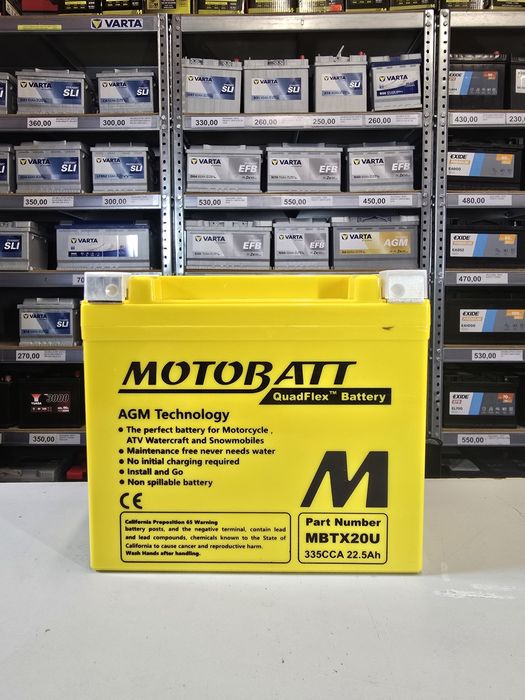 Akumulator motocyklowy MOTOBATT 12V 21Ah 320A MBTX20U