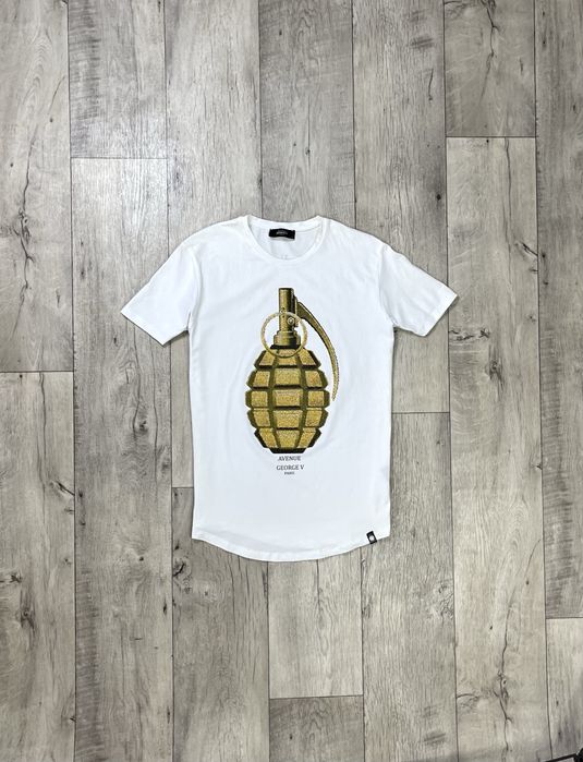 George V Avenue Paris футболка L размер спортивная белая с принтом