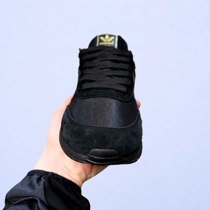 (2272) Кросівки Adidas Iniki замшеві повністю чорні (36-41) адідас
