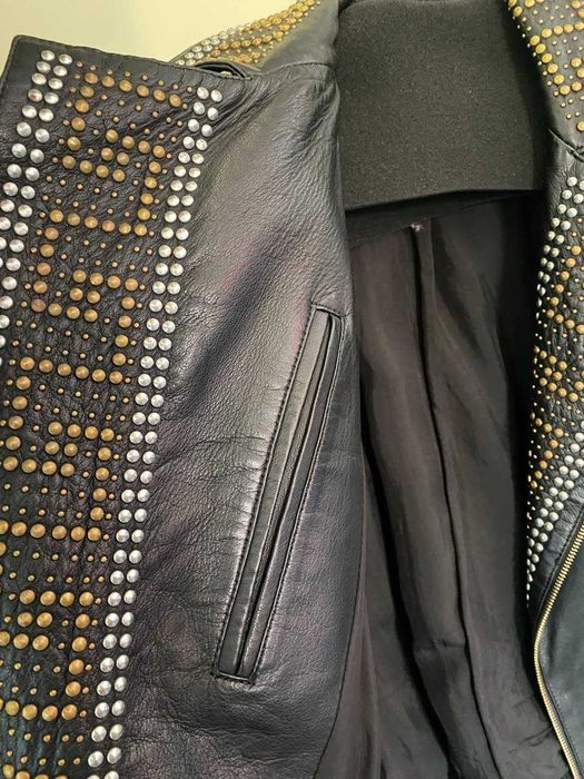 Versace for H&M | Casaco Biker em Pele Genuína | Edição Limitada | Como Novo