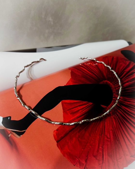 Стильний сріблястий чокер, прикраса на шию, украшение на шею,бижутерия