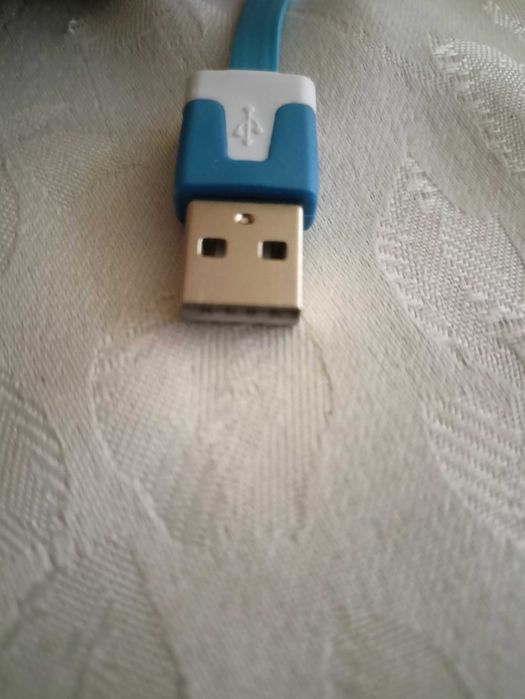 Kabel micro USB płaski 1M - niebieski