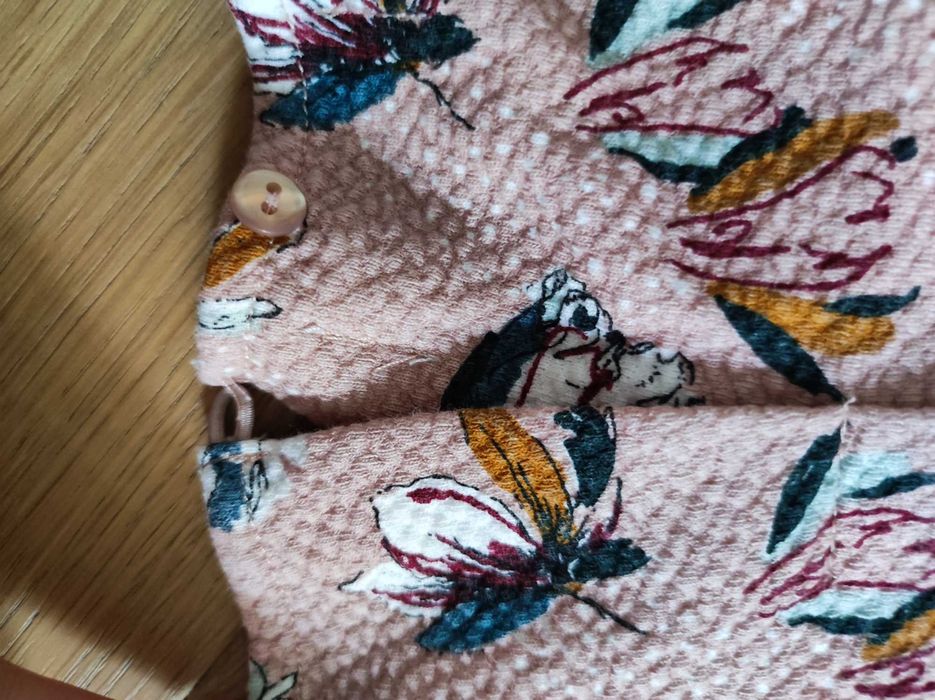 Zara piękna sukienka kwiaty róż pudrowy 68 3-6 msc