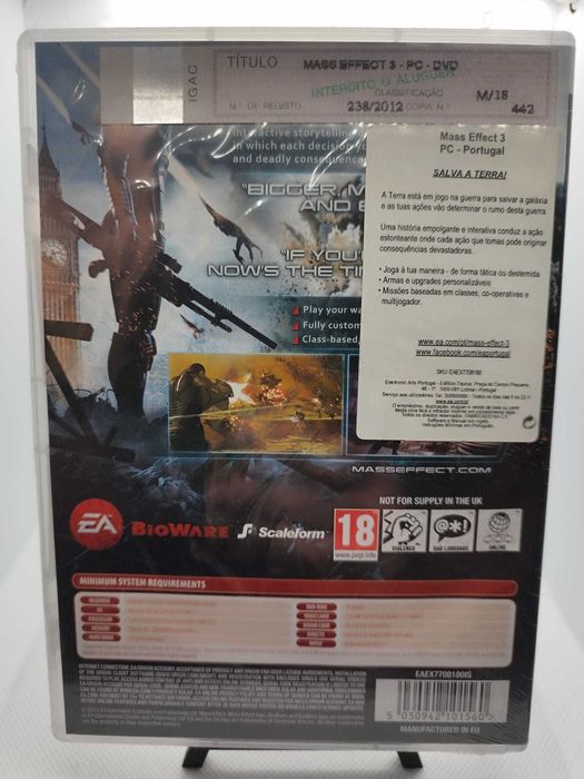 Mass Effect 3 PC  versão inglesa Selado em película original