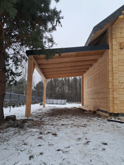 Wiata drewniana na samochód zadaszenia