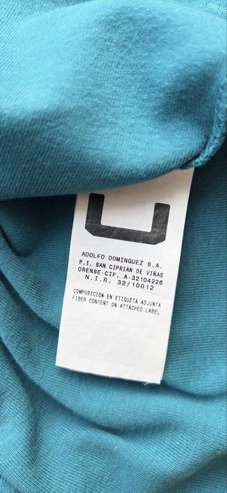 T shirt azul turquesa Adolfo Dominguez