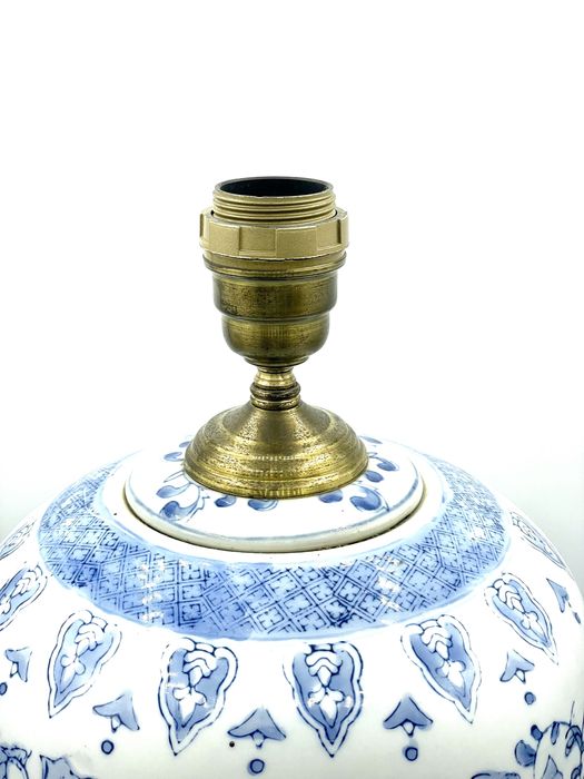 Grandioso candeeiro em ceramica chinêsa flôr lótus, sec 19