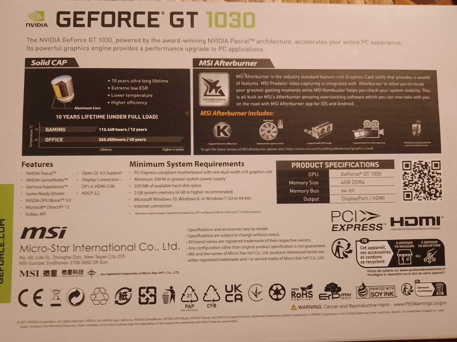 GeForce GT 1030 4GHD4 karta graficzna