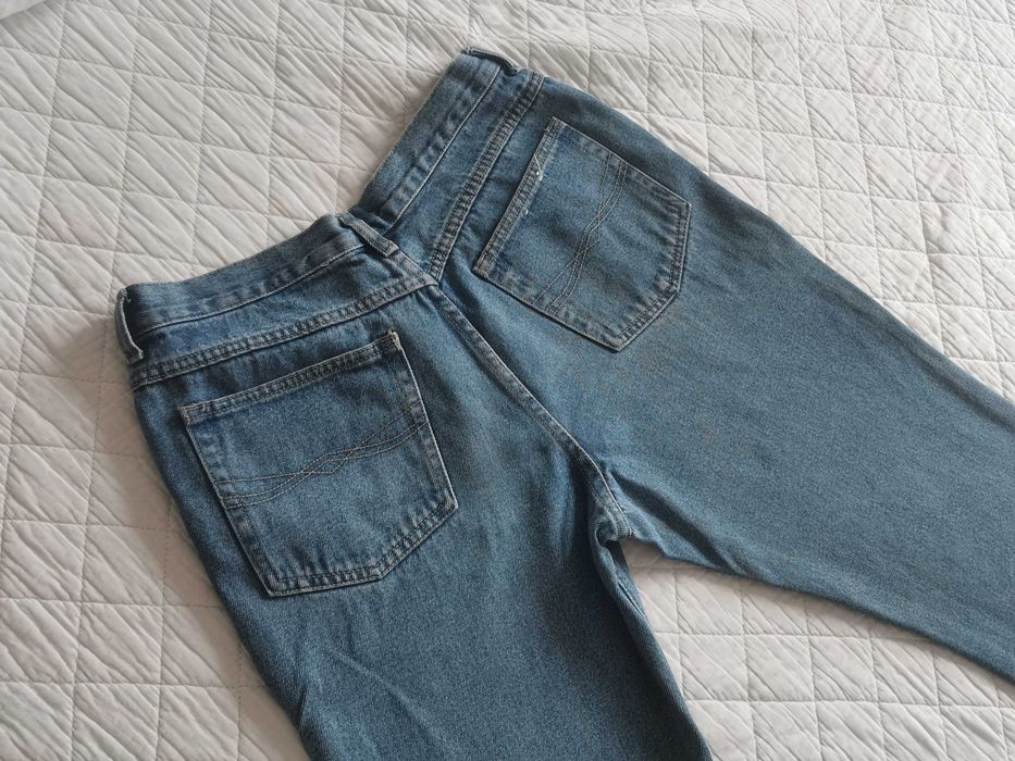 Jeansy Biodrówki No Boundaries Vintage Y2K McBling Dzwony Varsity M L