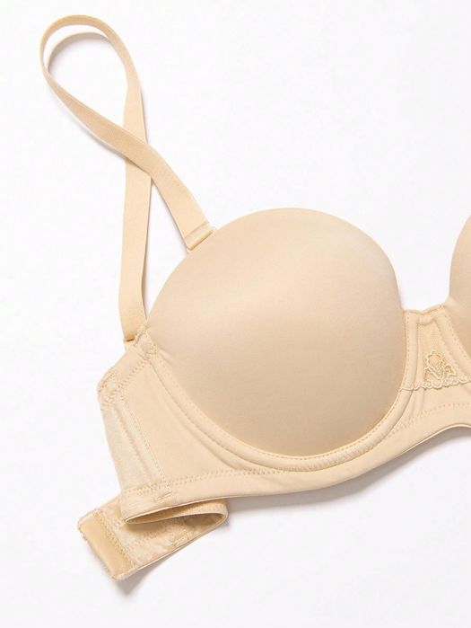 Biustonosz Usztywniany Z Fiszbinami Beżowy Shein 90E