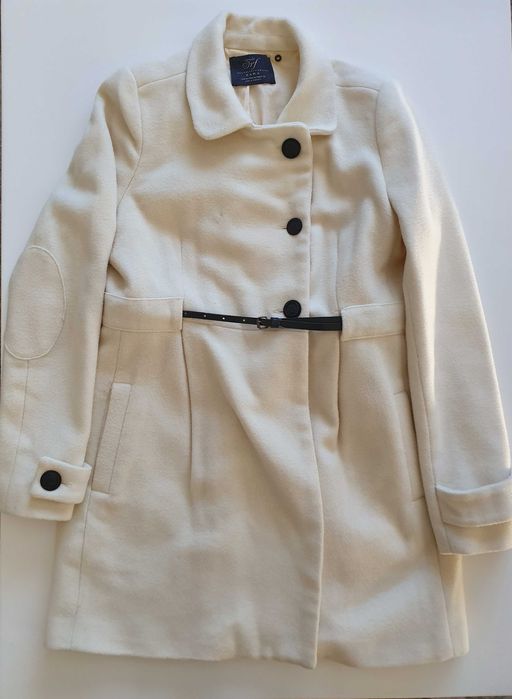 Płaszczyk damski krótki , ecru, Zara, rozm.M