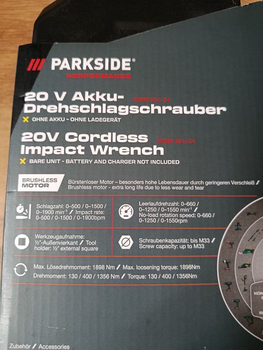 Zestaw  20V Parkside Performance  + gwarancja.