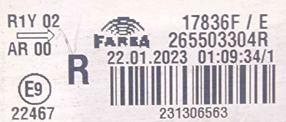 Farolim da Mala Direito 265503304R - RENAULT CLIO V