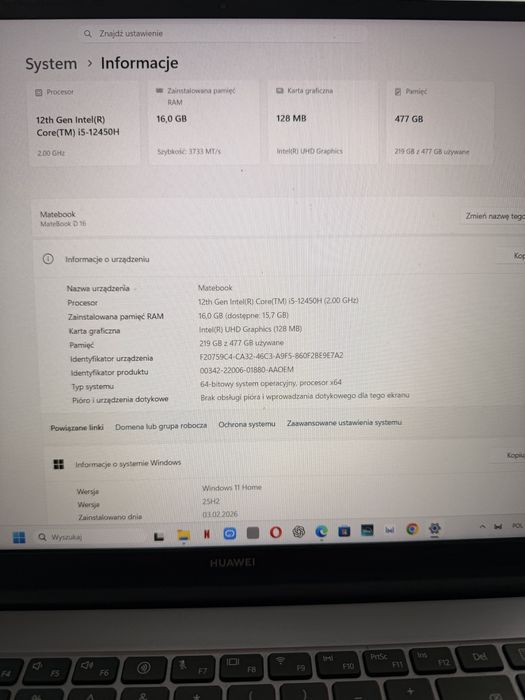 Huawei matebook d16