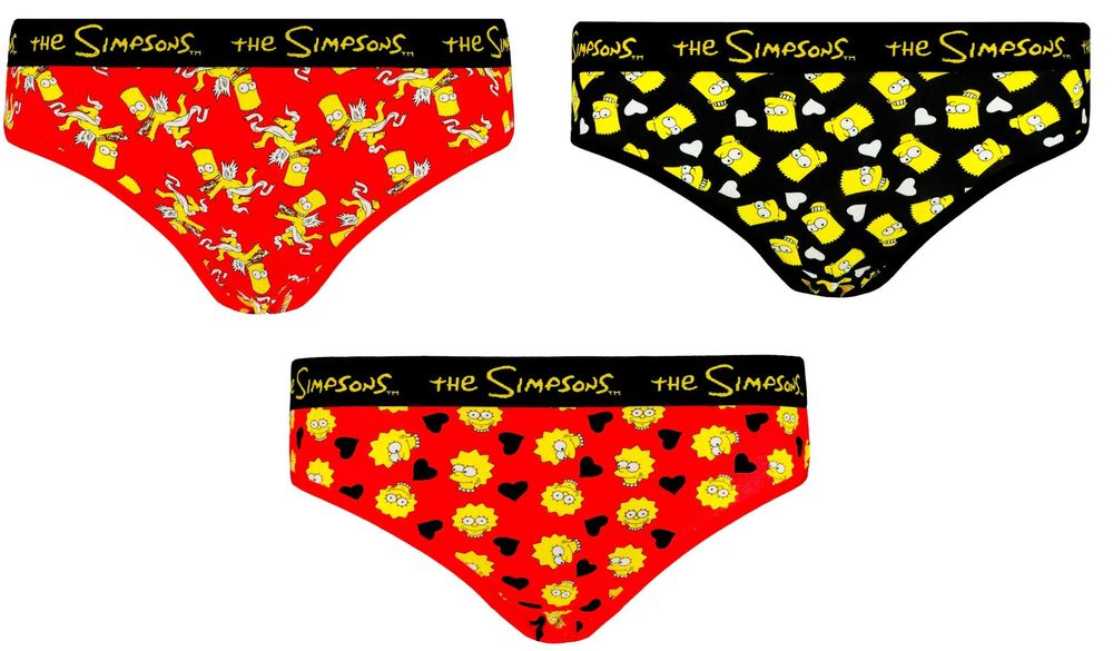 2224 Damskie Majtki Figi The Simpsons Bawełna 3PAK L