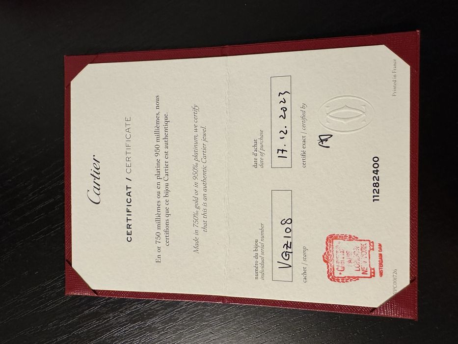 Cartier, оригінал, наявний сертифікат, 56 розмір, можливий торг