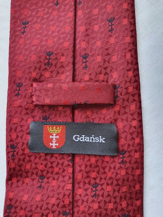 Krawat czerwony bordowy Gdańsk (T)
