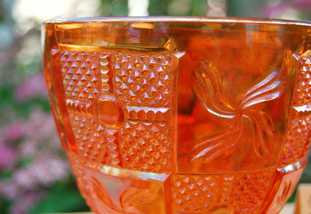 Art Deco, Huta Hortensja, bomboniera, szkło karnawałowe, iryzowane