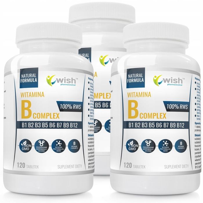 witamina b complex b1 b2 b3 b5 b6 b7 b9 b12 120szt