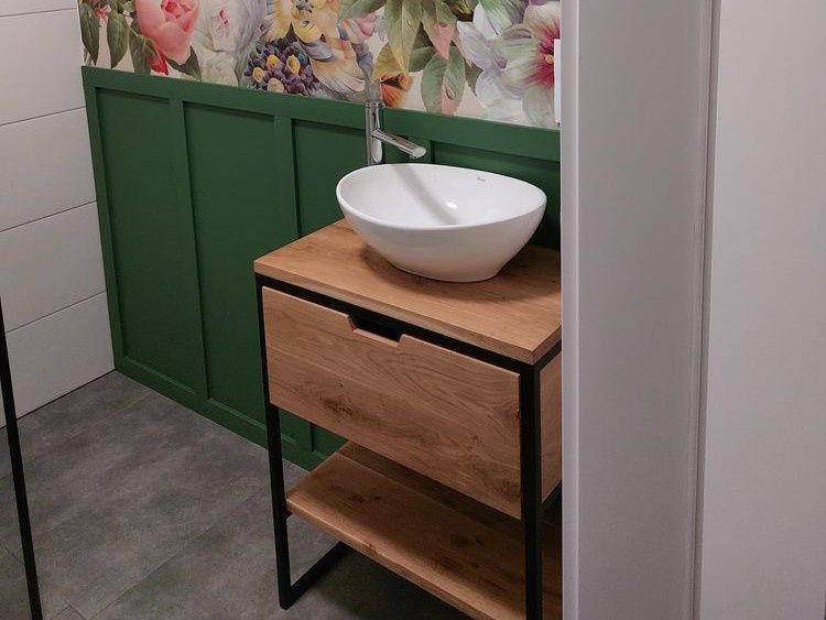 Szafka pod umywalkę, dębowa loft, konsola loft do łazienki