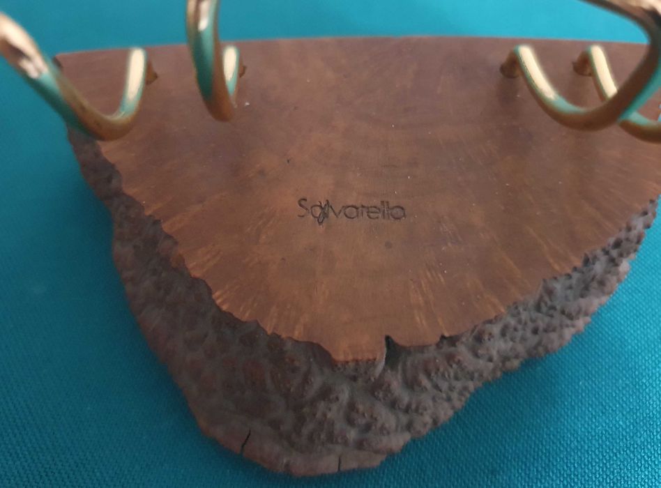 Suporte de 2 cachimbos Salvatella, raiz nogueira de qualidade, vintage