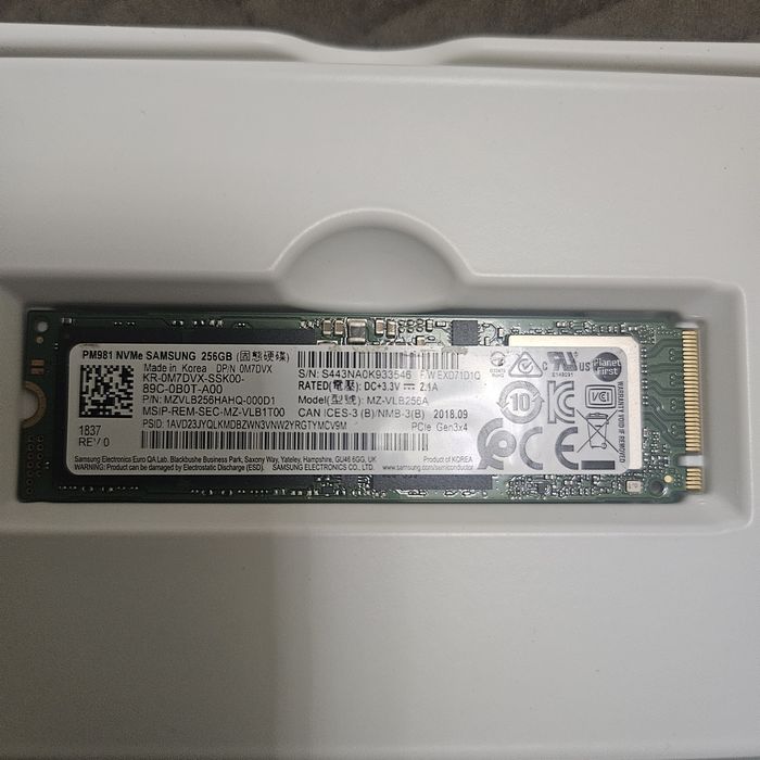 Dysk SSD do laptopa. Samsung PM981 NVMe 256 GB