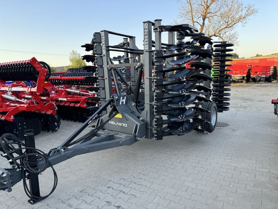 Brona talerzowa hydrauliczna 4,0 m HELAGRO BTH z wózkiem NOWOŚĆ
