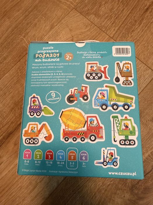 CzuCzu. Puzzle progresywne. Pojazdy na budowie