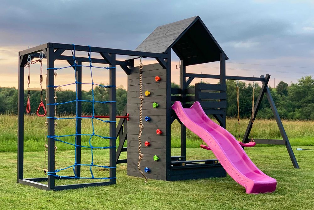 PROMOCJA - Plac zabaw - Zosia - Drewniany - Domek - Zjeżdżalnia