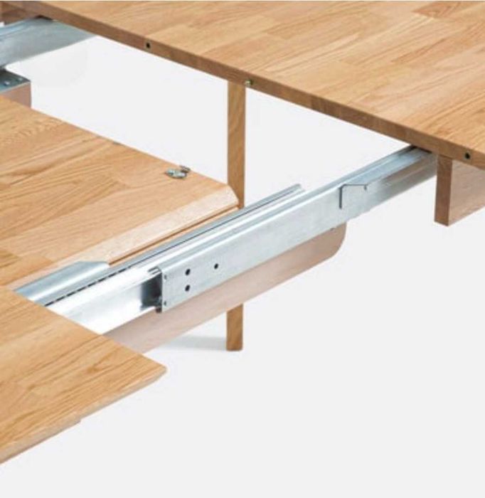 Mesa de jantar extensível em madeira de carvalho