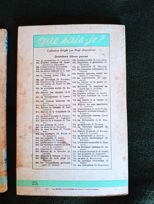 2 livros Que Sais - Je? - La Statistique; La Population -1956 / 1957
