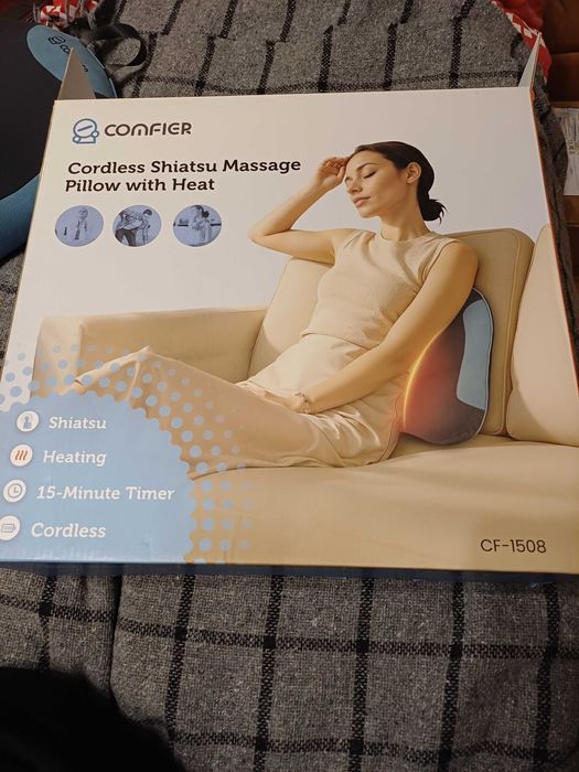 Масажна подушка з інфрачервоним обігрівом Comfier. Масажер спини.