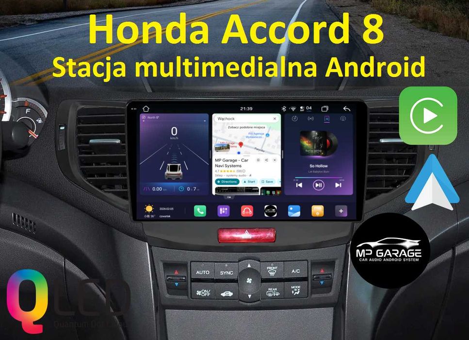 Radio Android_14 Honda Accord 8 LTE CarPlay/AA Qled 4G Montaż