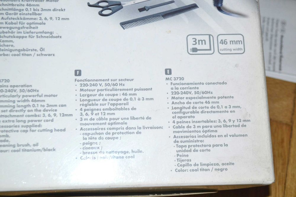 maszynka do strzyżenia ścinania włosów GRUNDIG MC3720 mocna prąd 230V