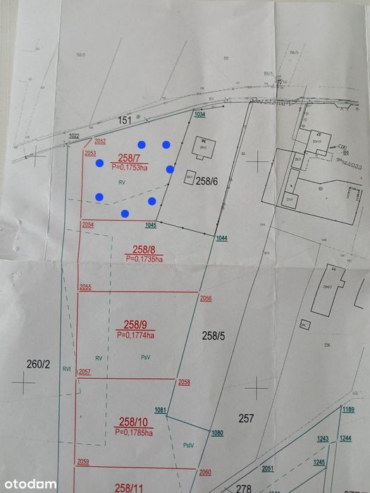 Działka budowlana w spokojnej wsi - 1753 m² Nr.258/7